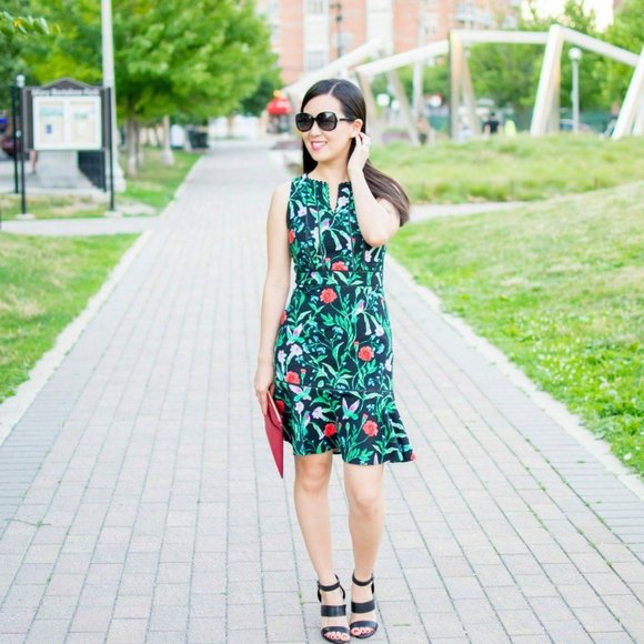 Kate Spade Jardin Tile Tropical Floral Dress
